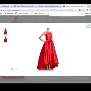 Red Besty Adams High Low formal